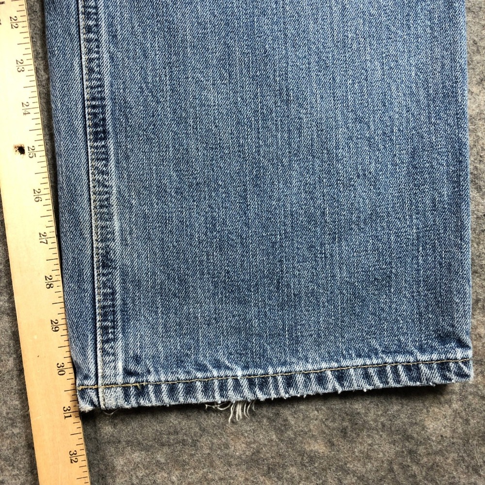 Ariat Jeans Mens 38x32 Relaxed Straight Leg Blue Light Wash Mid Rise Western - Picture 9 of 15